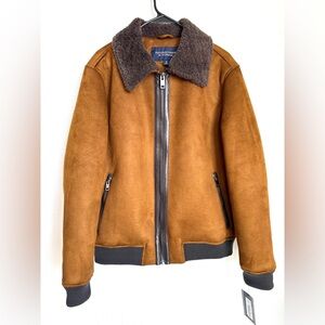 NWT Roundtree & York bomber jacket faux suede men’s medium‎